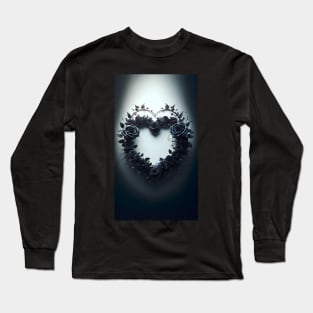 Gothic Valentine's Day Heart-Shaped Wreath Long Sleeve T-Shirt